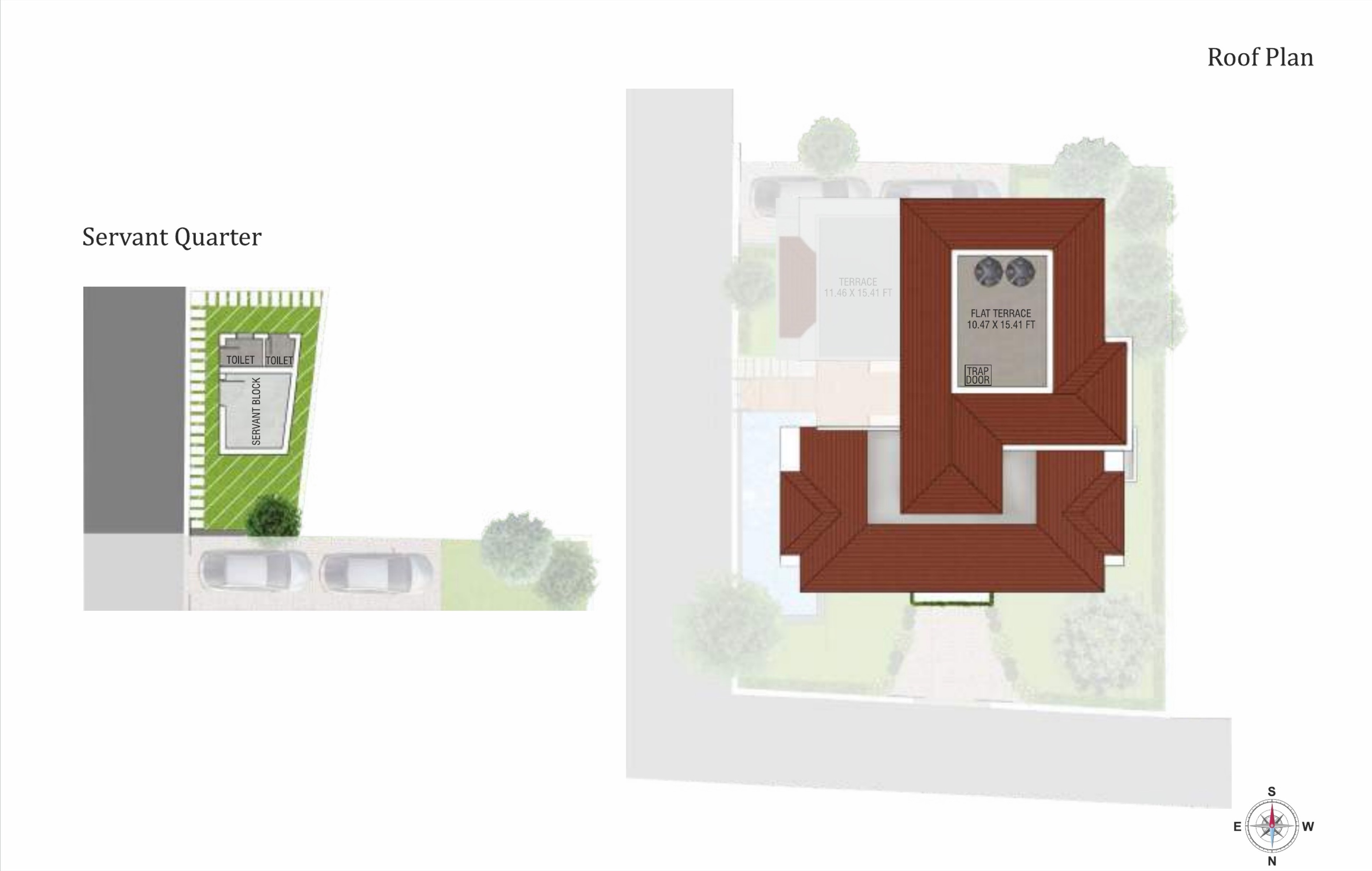 5 BHK Modern Portuguese Villa: roof plan 01