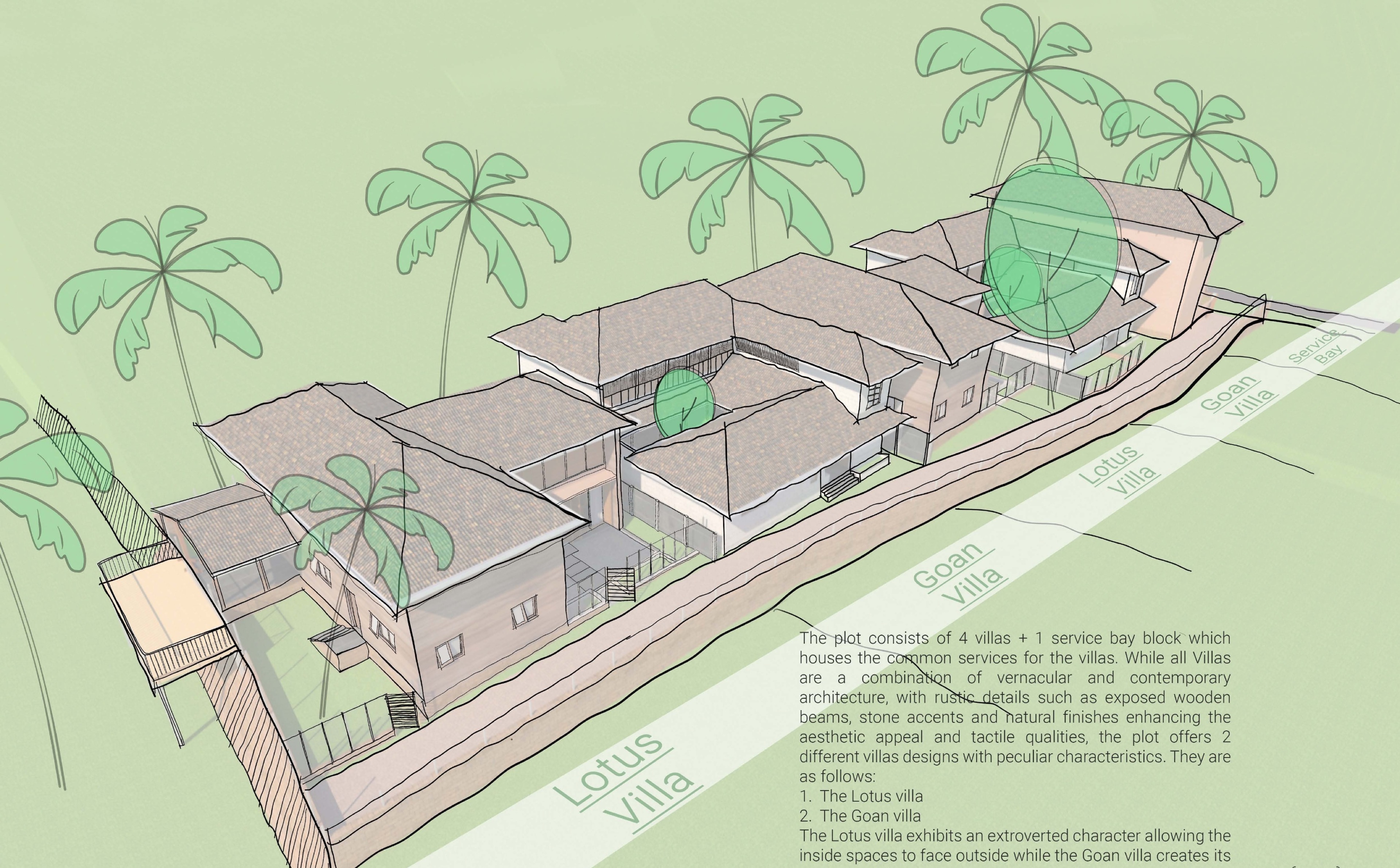 3 BHK Lotus Villa: 04 site plan 3d