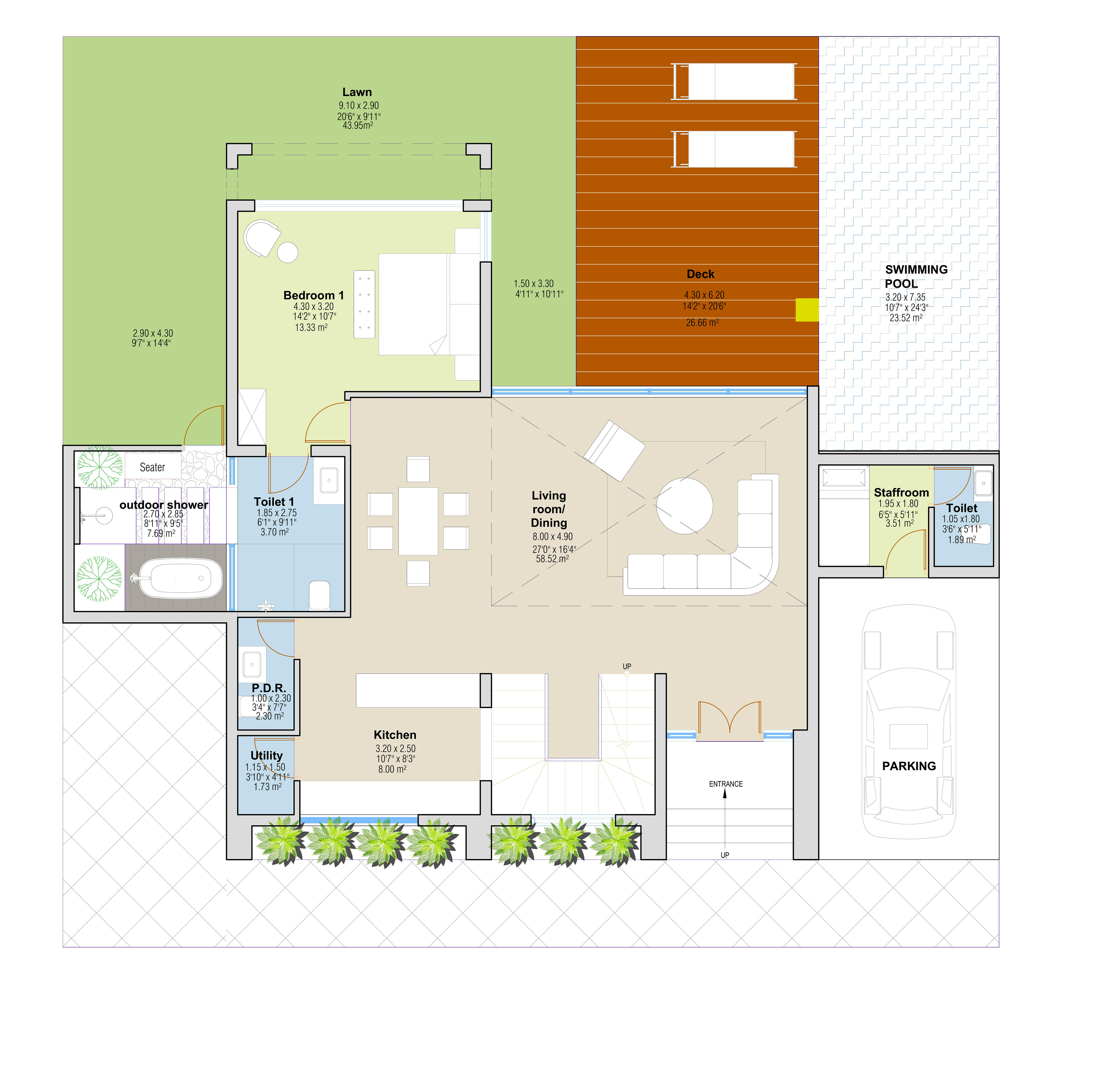 The Tropical Enclave: floor plan villa 5 ground 01