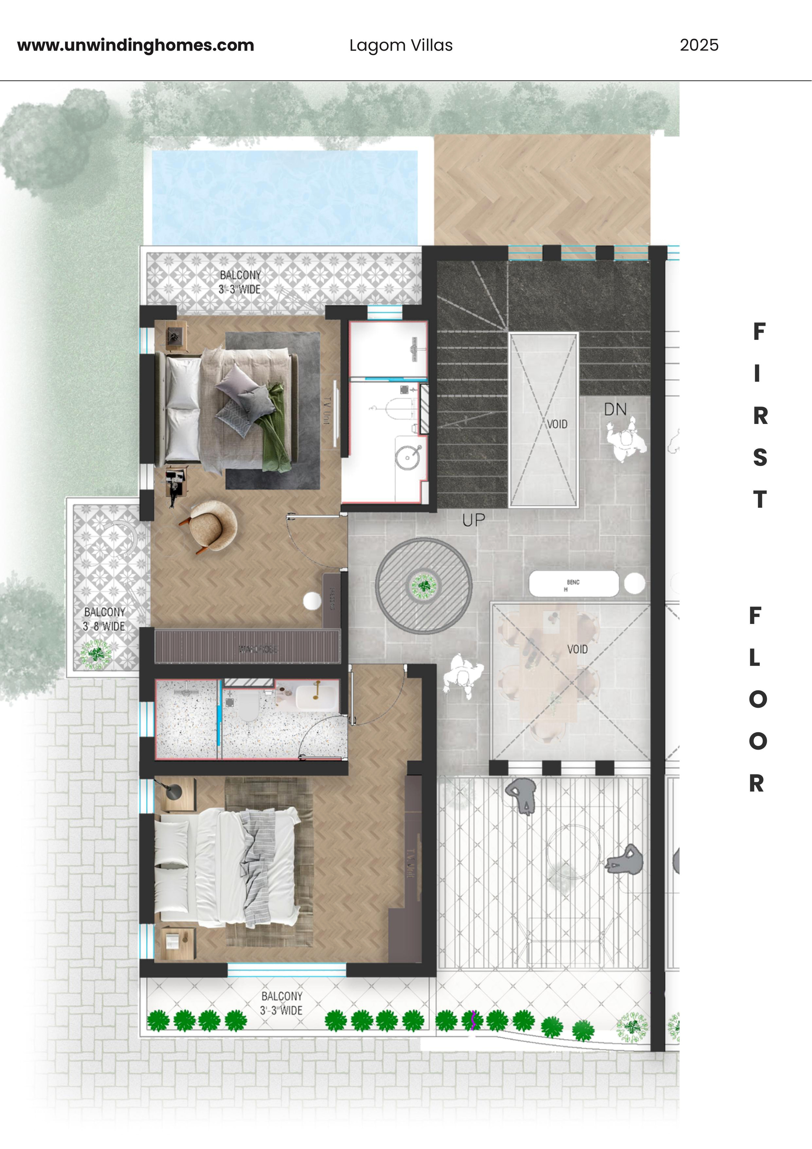 3 BHK Nachinola Villas: floor plan first 01