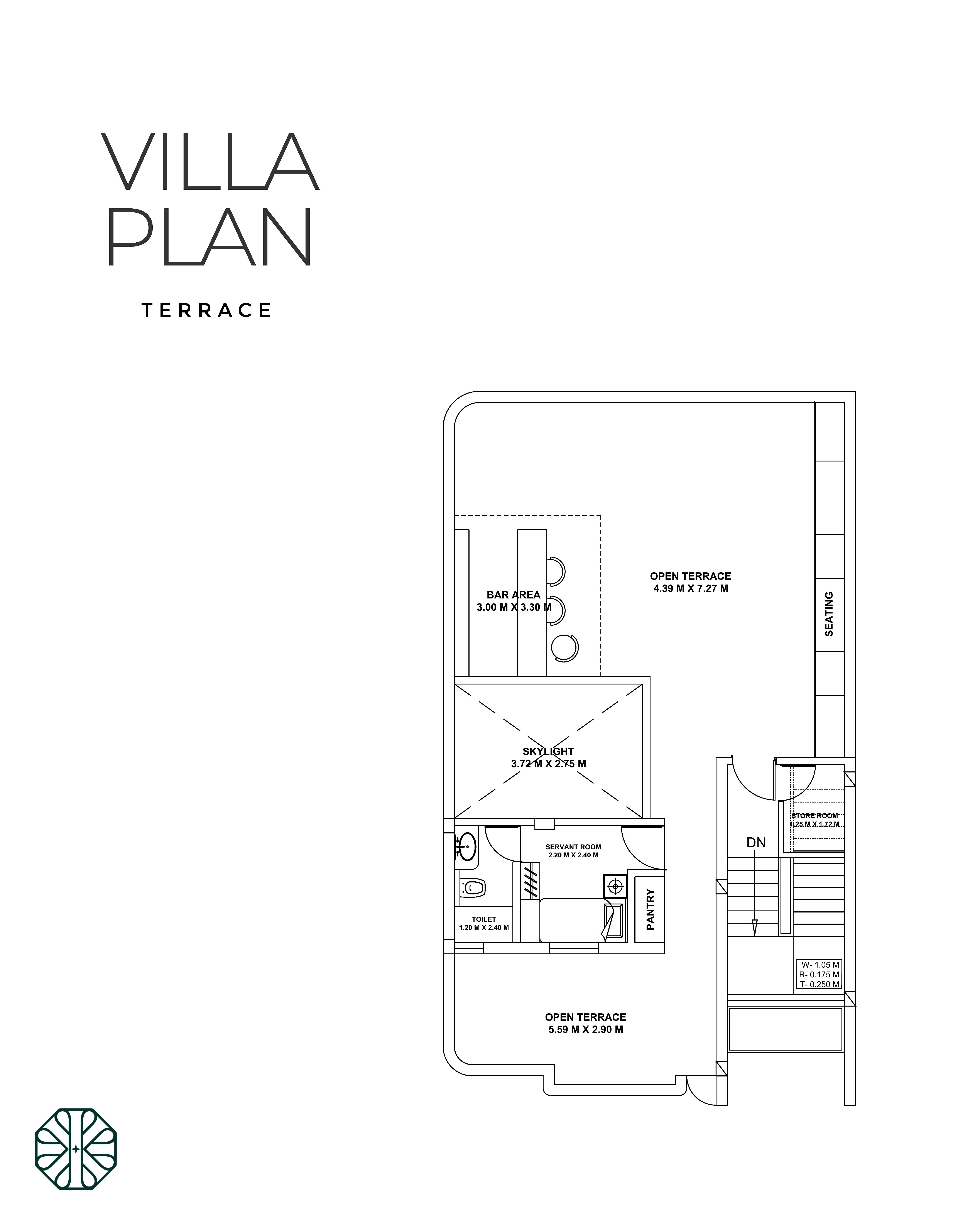 3 BHK Field View Villa: 03 azul paradiso villa terrace plan white indah