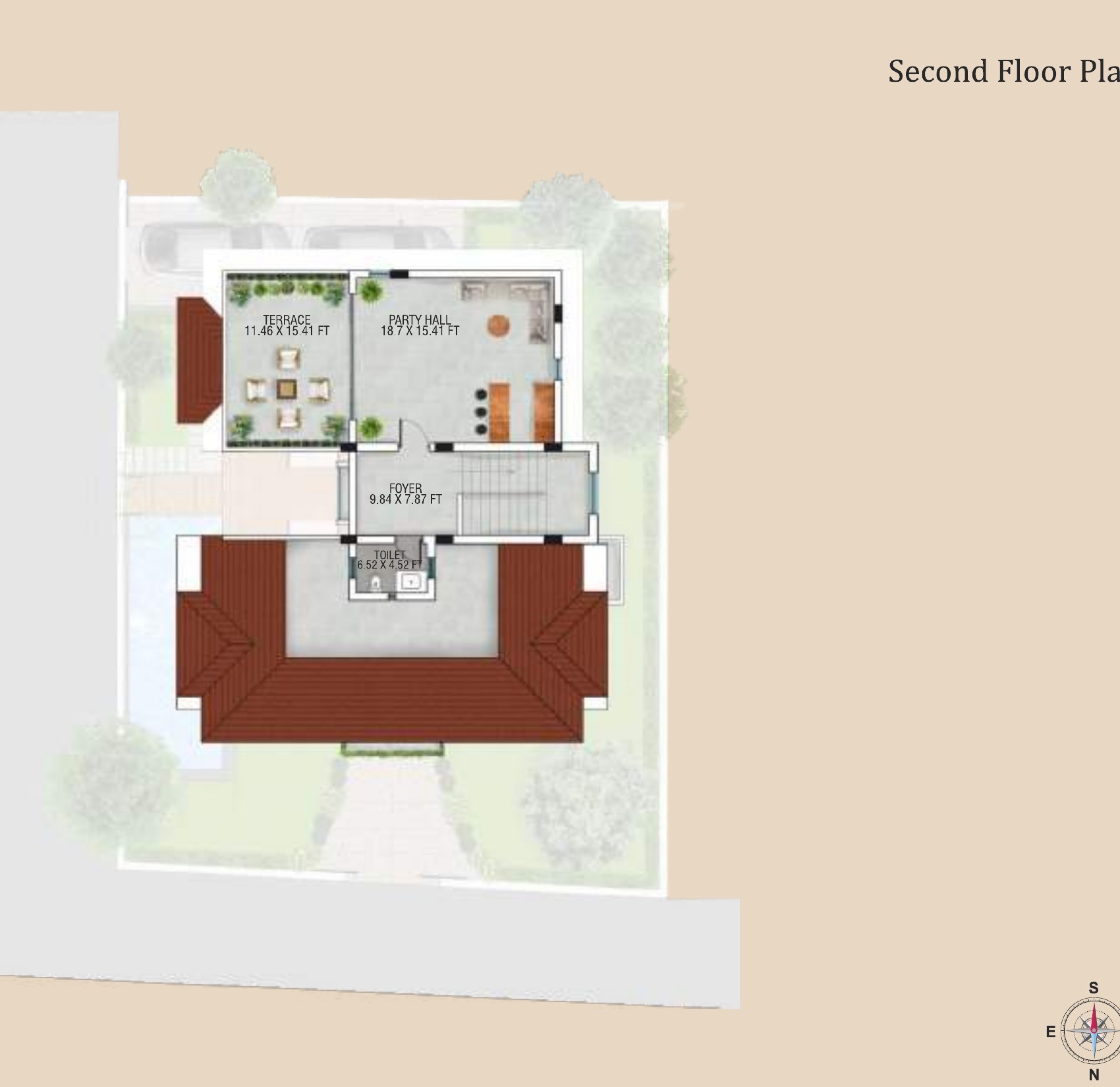 5 BHK Modern Portuguese Villa: floor plan second 01