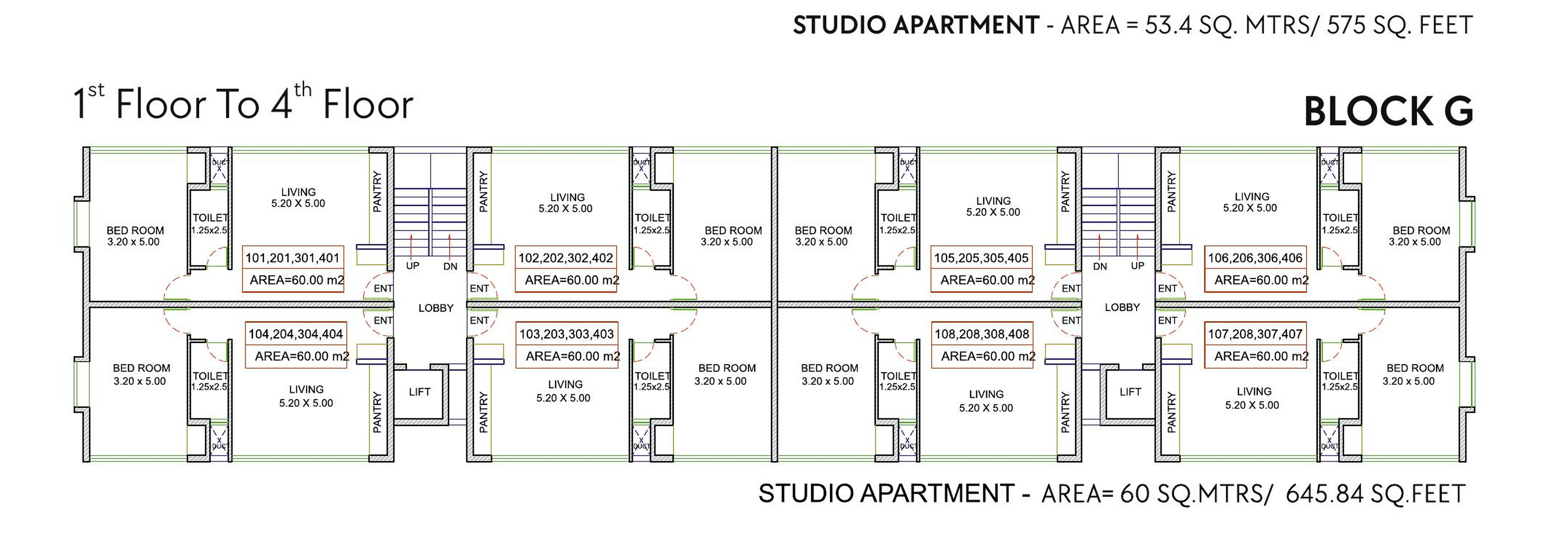 Premium Studio Apartment: floor plan block g 01