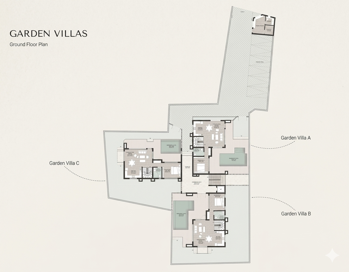 3 BHK Designer Villa: Floor plan 1